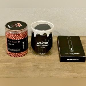 Wakse hair remover applicator rose gold beads and reusable melting pot